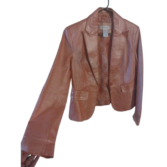 Leather Jacket Worthington Burnt Orange/Rose Gold Hue Legally Blonde Girl Boss S - Picture 2 of 9